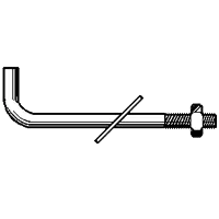 Deal 5/8" x 10" x 2" L-Shaped Anchor Bolt w/ Nut & Washer, Hot-Dipped Galvanized HDG, Qty 15