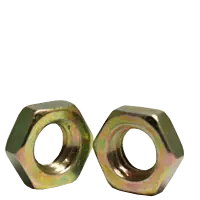 1/2"-13 Hex Jam Nuts, Grade A, A563, Zinc-Yellow Cr+6, Coarse (UNC), Low Carbon Steel, Qty 100 Genuine