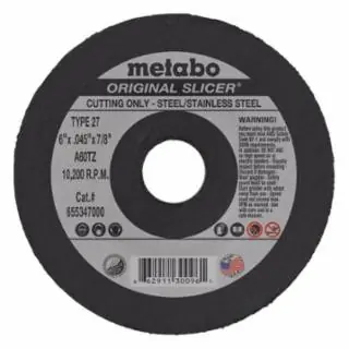Instant Buy Metabo 655347000 6" x .045 x 7/8" Type 27 Slicer Wheel A60Tz Grit