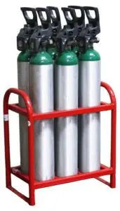 Trusted Brand Saf-T-Cart MDE-6S Six Medical Cylinder Cart Stand