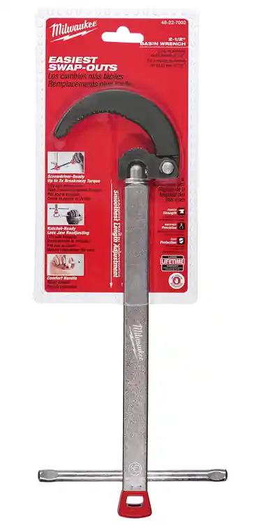 Milwaukee Tool 48-22-7002 Basin Wrench - 2.5" Capacity Crafted