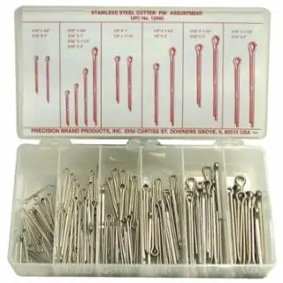 Precision Brand 12995 Stainless Steel Cotter Pin Assortment 124 Pieces (1 AS) Time-Limited