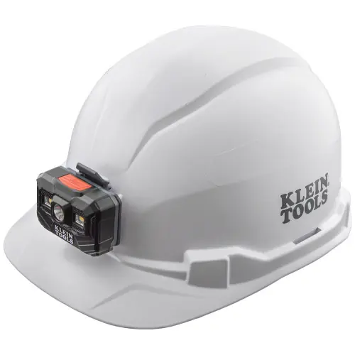 Klein Tools 60107RL Hard Hat, Non-Vented, Cap Style with Rechargeable Headlamp, White Big Sale