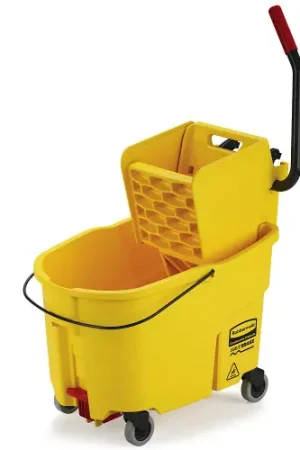 Crafted Rubbermaid Commercial FG618688YEL 44 Qt Wavebrake 2 Sp Bucket Wringer Yel