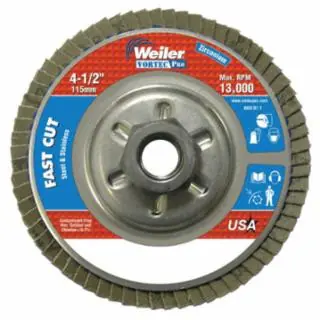 Same Day Shipping Weiler 31316 4-1/2" Wolverine Flap Disc 80Z 5/8"-11 Unc Nut