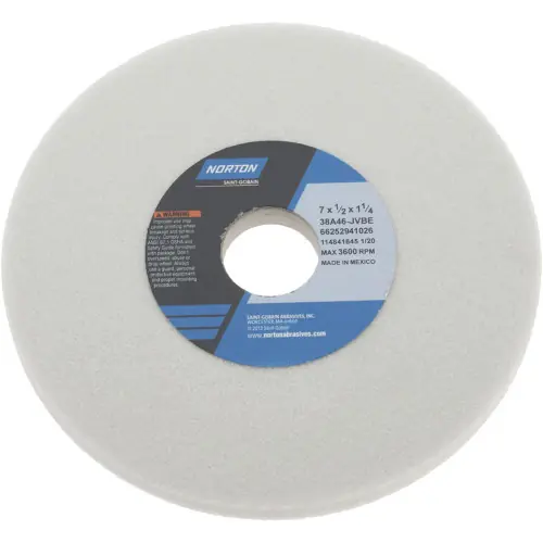 Norton 66252941026 7 x 1/2 x 1-1/4 Type 01 Straight Wheel 38A46-Jvbe Popular