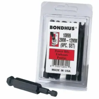 Buy Today Bondhus 10899 Bhx9 mm 9Pc. 3" Metric Balldriver Power Bit S (1 SET)