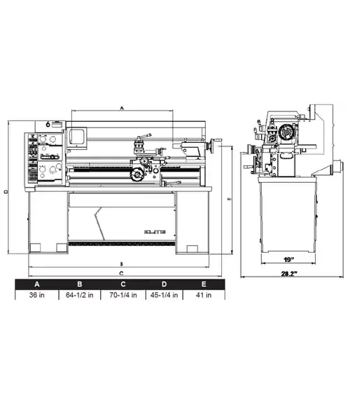 Professional Grade JET JT9-892319 E-1236VS With Newall NMS800 DRO