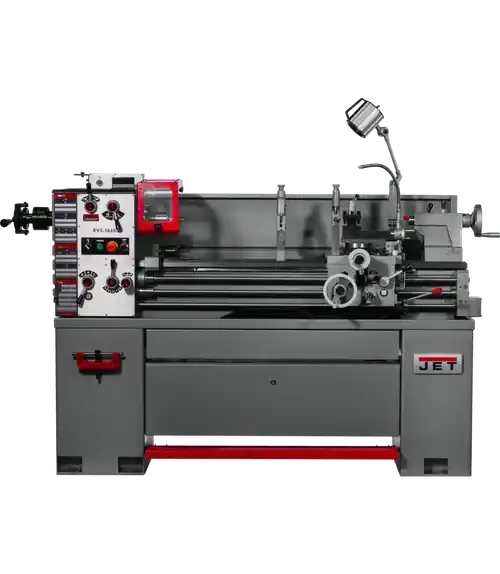 JET JT9-311451 EVS-1440B EVS Lathe with Newall DP700 DRO, Taper Attachment & Collet Closer Flash Sale