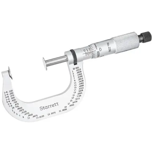 L.S. Starrett 55940 256Rl-2 Disc Type Micrometer 1-2" Range Next Day Delivery