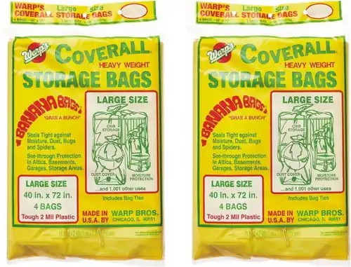 Warp Brothers CB-40 (4/Pkg) Large 40" X 72"2-Mil Warp Coverall Bag (1 PK) Hot Deal