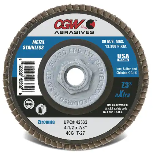 CGW Abrasives 53022 6 x 7/8 T29 Z3-40 Flap Discs Z3, 10 Pack Trending
