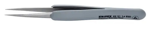 Knipex 92 21 14 ESD Premium Stainless Steel Precision Tweezers-Pointed Tips-ESD Rubber Handles, 5 1/2" Nominal Length Special Offer