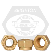 7/8"-14 L9 Collar Lock Nuts, Cadmium Yellow & Wax , Fine (UNF), Alloy Steel, Made in USA, Qty 15 Place Order