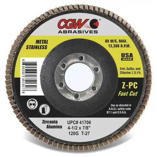 Flash Sale CGW Abrasives 41971 7 x 5/8-11 T29 Zpc-36 Flap Discs Zpc, 1000 Pack