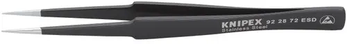 Genuine Knipex 92 28 72 ESD Stainless Steel Gripping Tweezers-Pointed Tips-ESD, 5 1/4" Nominal Length