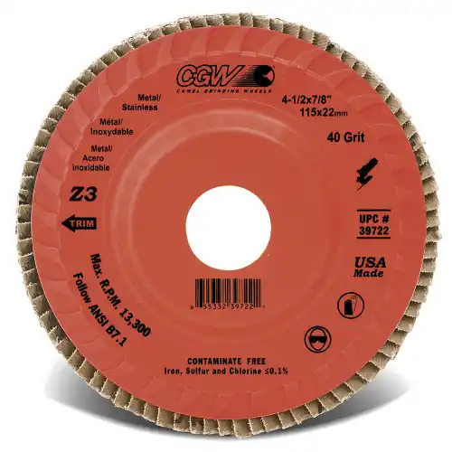 Popular CGW Abrasives 39716 41/2 x 5/8-11 Z3-120 Comp Flap Discs Pb Z3, 1000 Pack