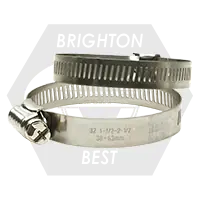 36 (1-3/4"-2-3/4") (44mm-70mm) 304 Stainless Steel Housing And Band - Steel Nickel Plated Screw (Worm-Gear), Qty 75 Discount