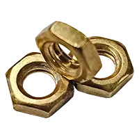 Fresh Stock M8-1.25 Metric Brass Hex Thin Nut, DIN 439, Qty 500