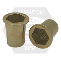 Must Have 8-32 UNC (.080-.130) Steel Hex Rivet Nut Zinc-Yellow Cr+3 (Inch), Qty 1000