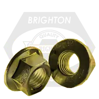 Limited Offer M10-1.50 Hex Flange Nuts, Non-Serrated, Metric Class 10, Zinc-Yellow Cr+6, Coarse (UNC), DIN 6923, Qty 100