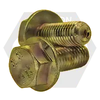 M6-1.00 x 30 mm Hex Flange Bolts, Non-Serrated, Metric Class 8.8, Zinc-Yellow Cr+6, Partial Thread, Coarse (UNC), DIN 6921, Qty 150 Same Day Shipping