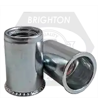 M5 (.020-.130) Steel Rivet Nuts, Small Flange, Smooth Body, Zinc Cr+3, Qty 500 Express Delivery
