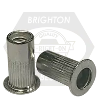 10-24 (.020-.130) Aluminum Rivet Nuts, Large Flange, Knurled Body, Qty 500 Secure Checkout
