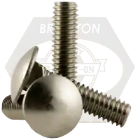 Authentic 3/8"-16 x 7 1/2" Carriage Bolts, 18-8 Stainless Steel A2, Partial Thread (6" Thread), Coarse (UNC), Qty 25