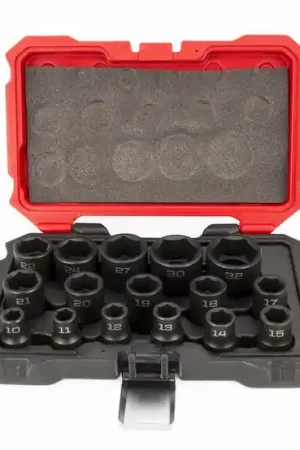 15 pc 6 Point Impact Proferred 1/2" Drive Impact SAE Socket Set, Qty 1 Bargain