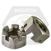 2"-12 Hex Nuts, Slotted, Plain Finish, Qty 10 Fan Favorite