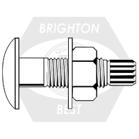 Top Rated 1 1/8"-7 x 3 1/2" Tension Control Bolt A490, Round Head, Plain Finish w/ Heavy Hex Nut, Grade DH A563 & Round Washer F436, Made in USA, Qty 80