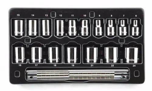Hot Picks 17 pc 6 Point Standard Metric Proferred 3/8" Drive Standard Metric Socket Set, Qty 1