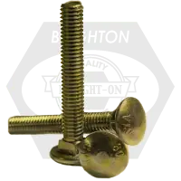 While Supplies Last 1/2"-13 x 2" Carriage Bolts, Grade A, A307, Zinc-Yellow Cr+6, Qty 400