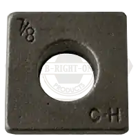 Buy Today 7/8" Square Beveled Malleable Iron Washers, Plain Finish, Qty 135