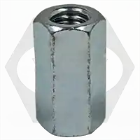 M30-3.50 x af=46 x 90 Hex Coupling Nuts, Metric Class 6, Zinc Cr+3, DIN 6334, Qty 20 Certified