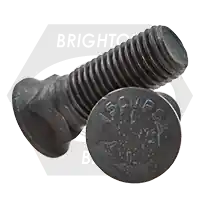 While Supplies Last 1 1/8"-7 x 5 1/2" Plow Bolts, Dome Head 3, Grade 8, Plain Finish, 150,000 psi, Qty 20