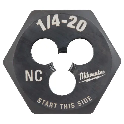 Milwaukee Tool 49-57-5334 1/4"-20 NC 1-Inch Hex Threading Die Same Day Shipping