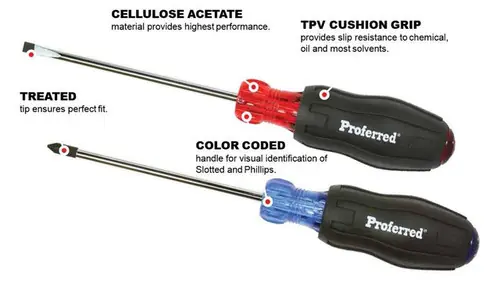 3/16" (Slotted) x 6" Black Tpv Handle Proferred Acetate Cushion Grip Screwdriver, Qty 1 Exclusive Offer