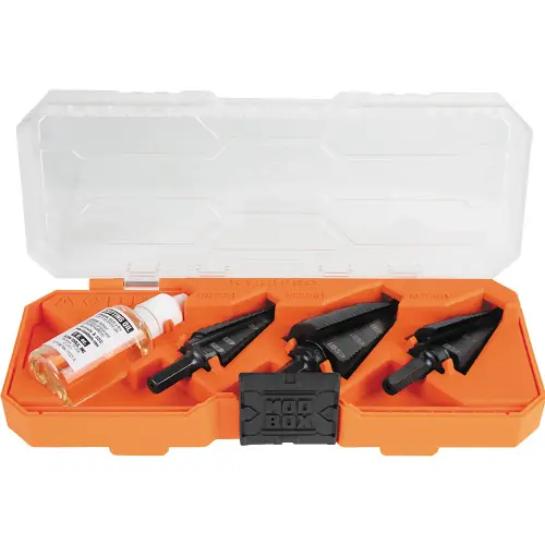 Bargain Klein Tools KTSBSPRO Premium Electrician‘s 3/8-Inch Hex Step Bit Set, 3 Piece