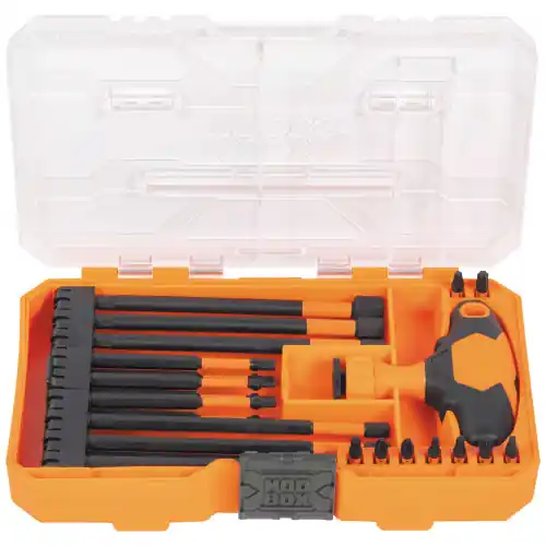Klein Tools 33804 ProFlex Impact-Rated Interchangeable Ratcheting T-Handle Set, 23-Piece Affordable