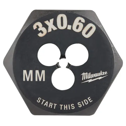 Certified Milwaukee Tool 49-57-5310 M3-0.60 mm 1-Inch Hex Threading Die
