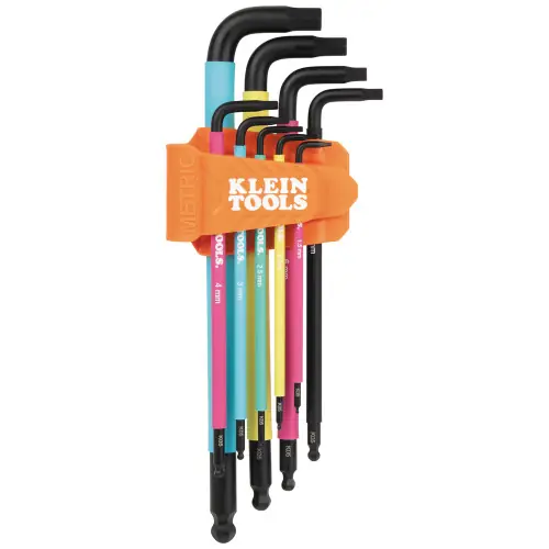 Express Delivery Klein Tools BLS9M Color Coded Extra-Long L Style Hex Key Caddy Set, Metric, 9-Piece