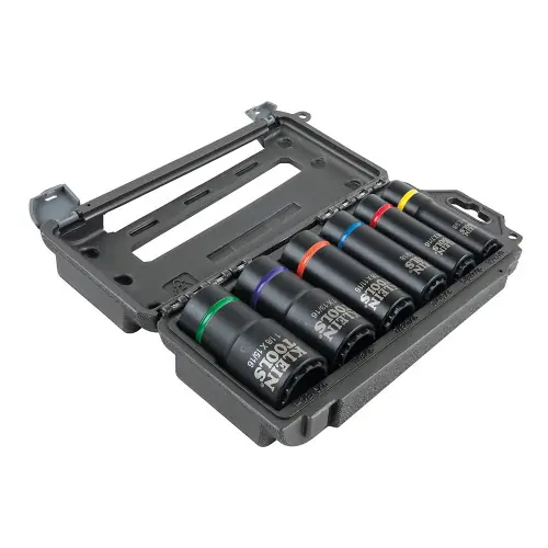 Certified Klein Tools 66010 2-In-1 Impact Socket Set, 12-Point, 6-Piece