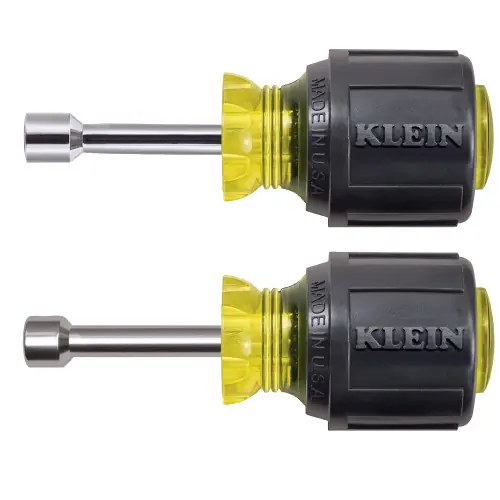 Hassle-Free Returns Klein Tools 610 Nut Driver Set, Stubby Nut Drivers with 1-1/2-Inch Shaft, 2-Piece