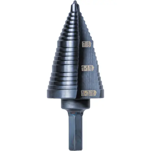 One Day Deal Klein Tools KTSB15 3-Step Drill Bit, 3/8-Inch Hex, Double Straight Flute, 7/8-Inch to 1-3/8-Inch