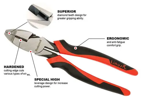 8 1/2" Tpr Grip Proferred High Leverage Heavy Duty Lineman‘S Pliers, Qty 1 Save Now