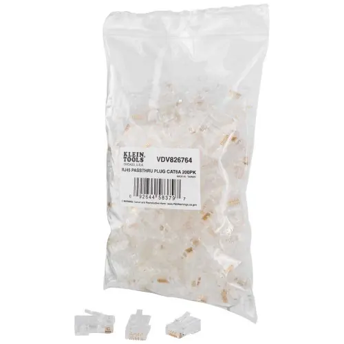 Don't Miss Out Klein Tools VDV826-764 Pass-Thru Modular Data Plugs, RJ45-CAT6A, UTP 200-Pack