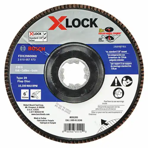 Buy Direct Bosch FDX2960060 6 In. X-LOCK Arbor Type 29 60 Grit Flap Disc