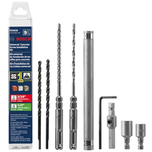 Bosch TCHC9 9 pc. SDS-plus Universal Concrete Screw Installation Kit (9 Pack) Exclusive Offer